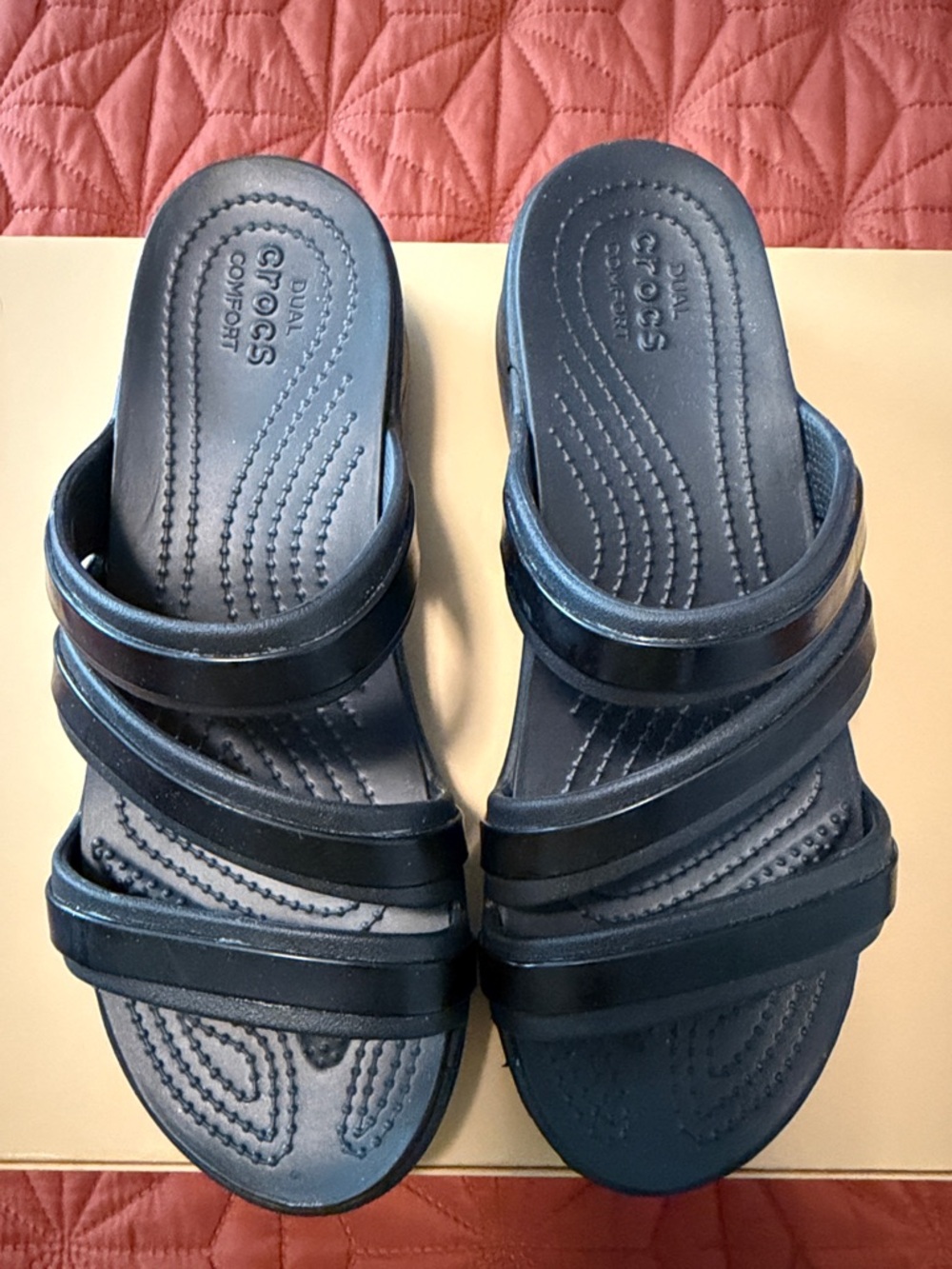 CROCS Black Multi-Strap Slide Sandals